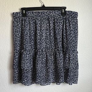 J. Crew Floral Navy Blue Skirt Size Medium